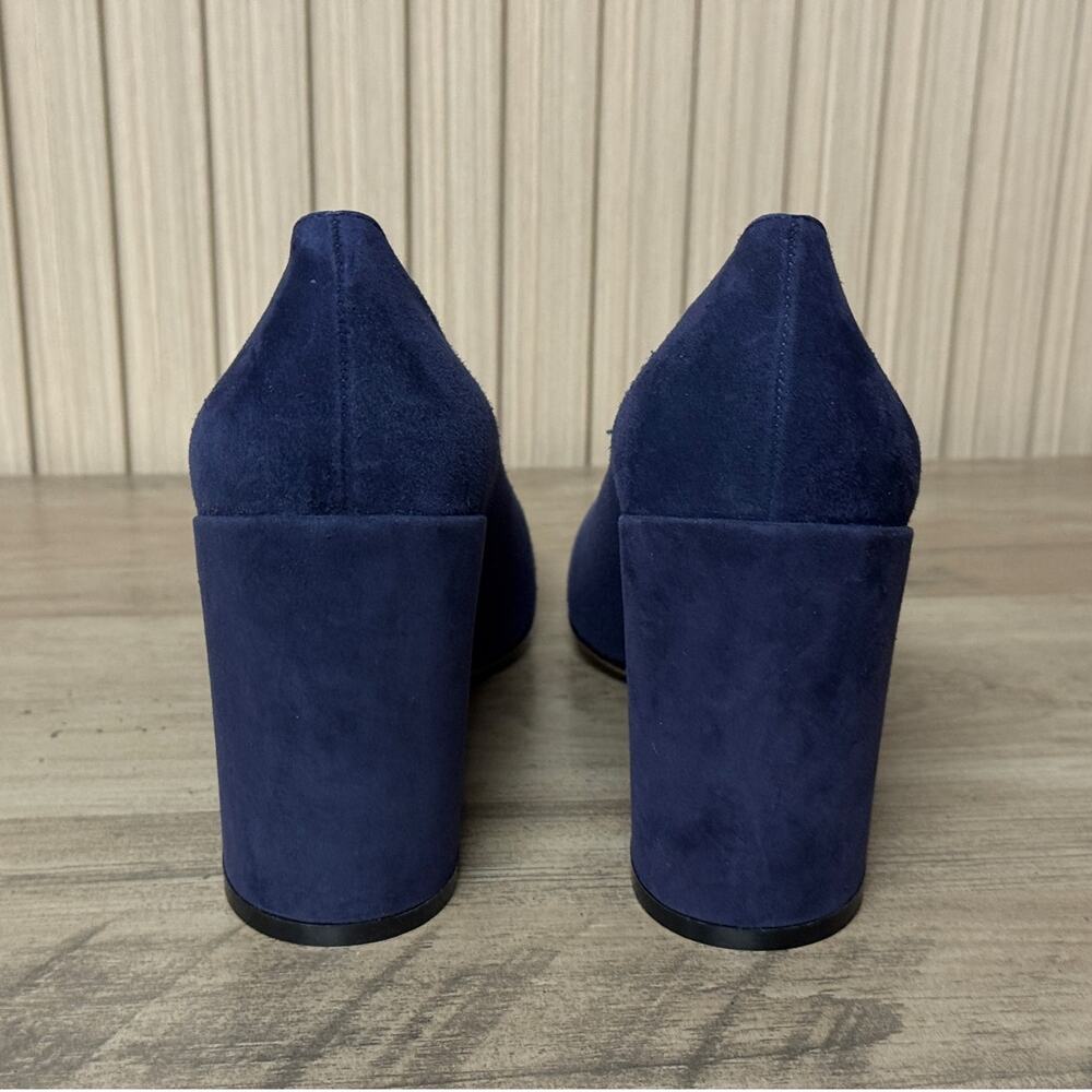 Salvatore Ferragamo 'Arezzo 85' Mirto Suede Calf Leather Heels Size 6.5B - Picture 5 of 13